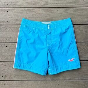 Vintage Y2K Hollister Teal Board Shorts Swim Shorts Size XS Surfing